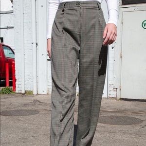 brandy melville green and blue amelia plaid pants